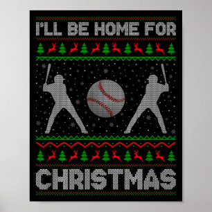 Srty Baseball Player Ugly Christmas Sweaters Xmas  Poster