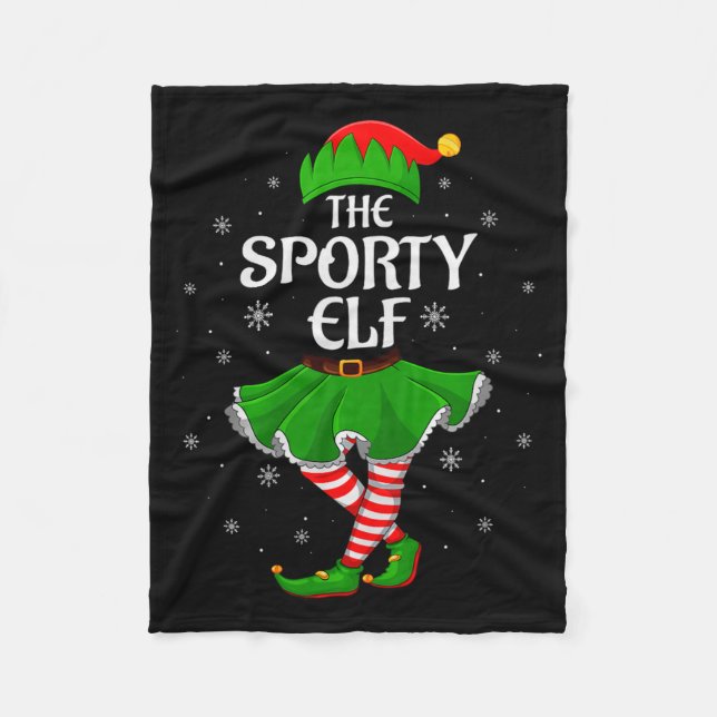 Srty Elf Christmas Family Girls Women Elf Squad Xm Fleece Blanket (Front)