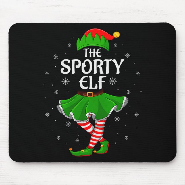 Srty Elf Christmas Family Girls Women Elf Squad Xm Mouse Mat (Front)