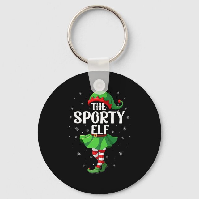 Srty Elf Christmas Girls Women Elf Squad Xmas Fami Key Ring (Front)