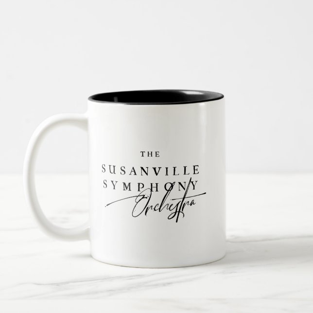 SS 02 | Orchestra Script Logo Two-Tone Coffee Mug (Left)