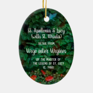 SS. Apollonia and Lucy (with St. Ursula) Ceramic Tree Decoration