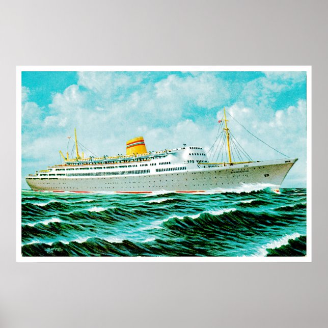 ss Bergensfjord at Sea Poster (Front)