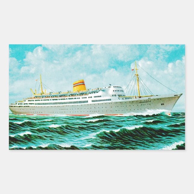 ss Bergensfjord at Sea Rectangular Sticker (Front)