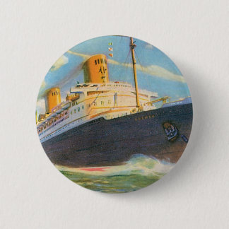 SS Bremen at Sea 6 Cm Round Badge