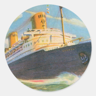 SS Bremen at Sea Classic Round Sticker