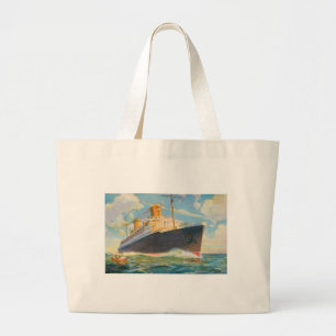 SS Bremen at Sea Large Tote Bag