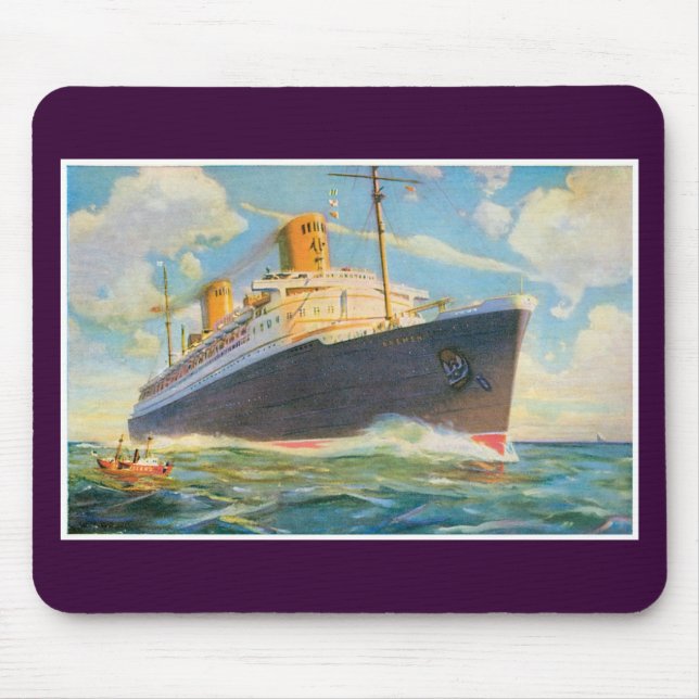 SS Bremen at Sea Mouse Mat (Front)