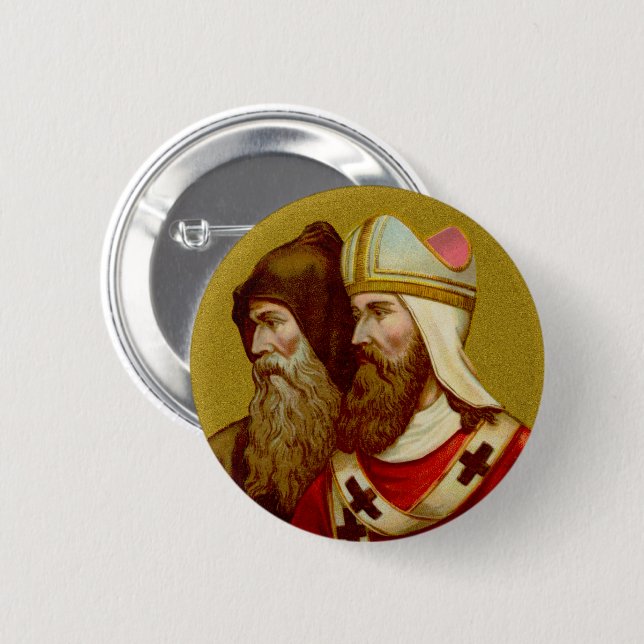 SS. Cyril & Methodius (M 001) 6 Cm Round Badge (Front & Back)