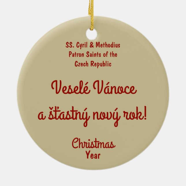 SS. Cyril & Methodius (M 001) Ceramic Tree Decoration (Back)