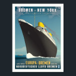 SS Europa Art Deco Travel Poster<br><div class="desc">This piece pays tribute to the Art Deco style advertisements used by ocean lines during the period of around the 1930's. Featuring the Nord Lloyd liners Europa and Bremen, this piece honours two liners that shaped the history of not only maritime design, but also in the success of World War...</div>