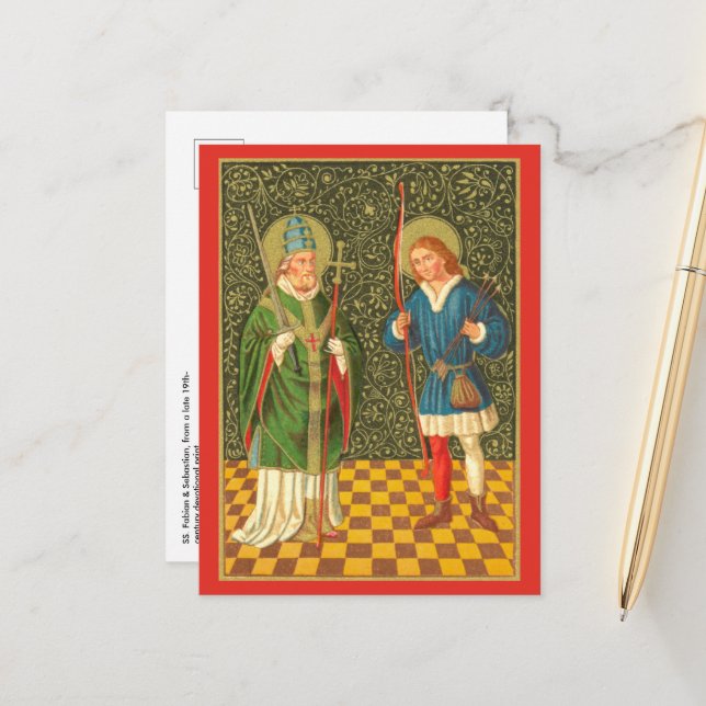 SS. Fabian & Sebastian (PA 01) Postcard (Front/Back In Situ)