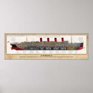 SS France cutaway/Inboard Porfile Poster