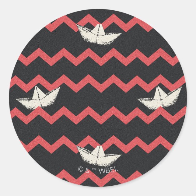 SS Georgie Boat Chevron Pattern Classic Round Sticker (Front)