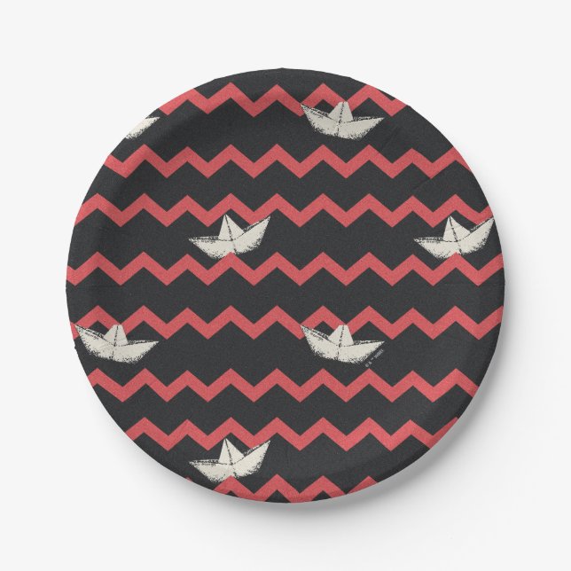 SS Georgie Boat Chevron Pattern Paper Plate (Front)