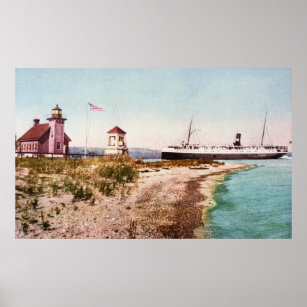 SS Manitou at Harbour Point, Michigan Poster