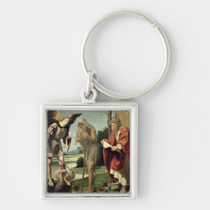 SS. Michael, Andrew and Onuphrius (oil on panel) Key Ring