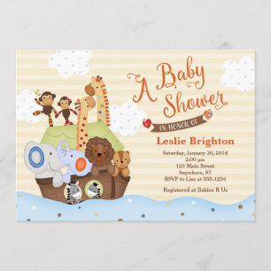 SS Noah / Noah's Ark Baby Shower Invitation