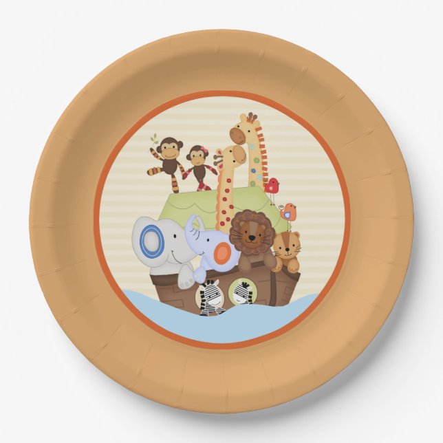 SS Noah / Noah's Ark Baby Shower Paper Plate (Front)