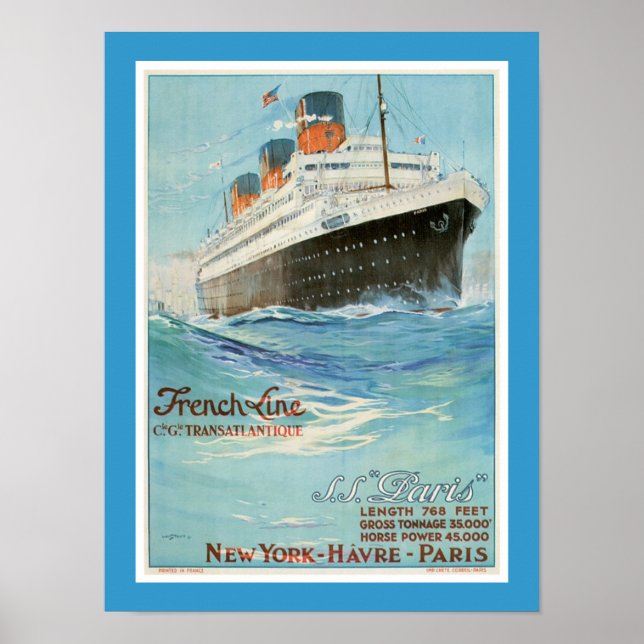 ss Paris - The French Line Poster (Front)