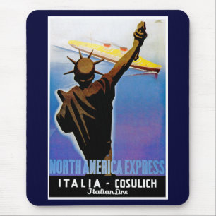 ss Rex passing Statue of Liberty Mouse Mat