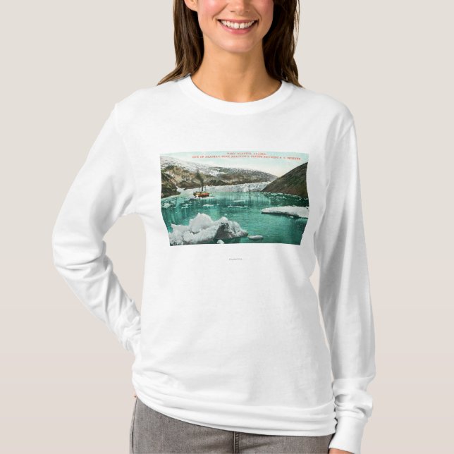 SS Spokane Steamer Passing by Glacier T-Shirt (Front)