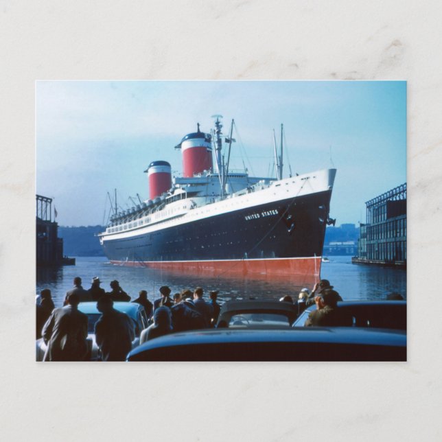 SS United States 1957 Postcard (Front)