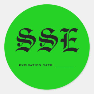 SSE, EXPIRATION DATE: ___________ CLASSIC ROUND STICKER