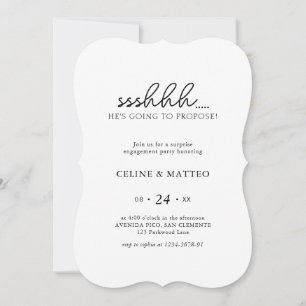 Sshh.. He's Going to Propose Surprise Engagement Invitation