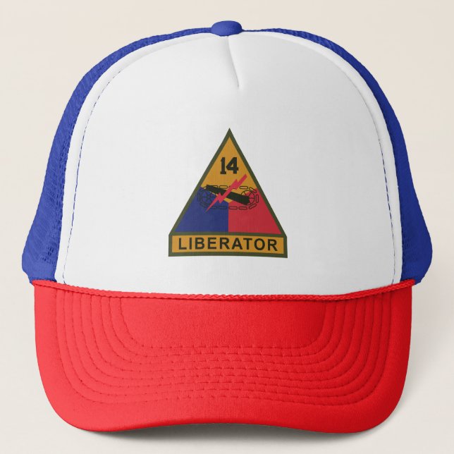 SSI - 14th Armoured Division w Name Tape Trucker Hat (Front)