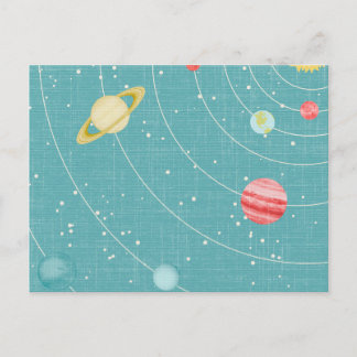 SSP CARTOON KIDS SOLAR SYSTEM PAPER PLANETS STARS POSTCARD