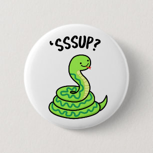 Sssup Cute Hissing Snake Pun 6 Cm Round Badge