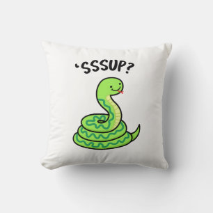 Sssup Funny Hissing Snake Pun  Cushion