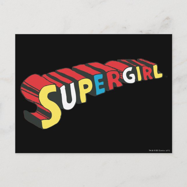 SSupergirl Colourful  Logo Postcard (Front)