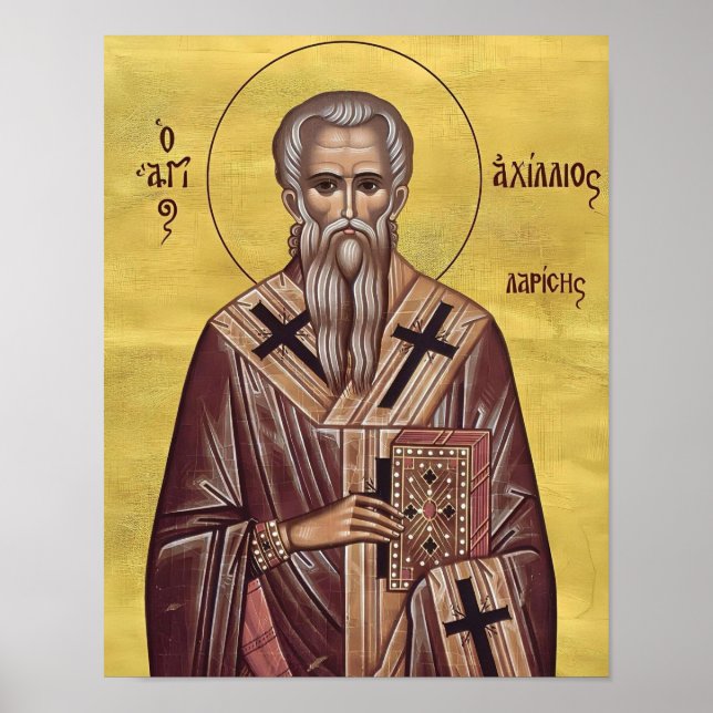 St. Achillius of Larissa Orthodox Icon Print (Front)