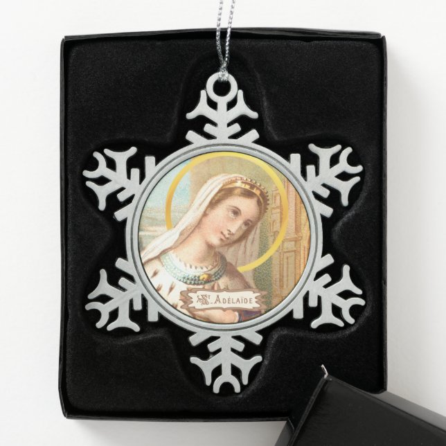 St. Adelaide, Holy Roman Empress (LT 03)  Snowflake Pewter Christmas Ornament (Box)
