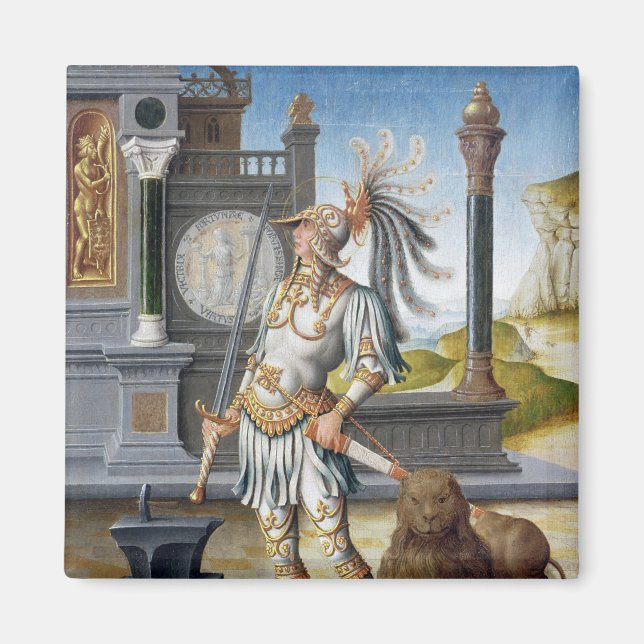 St. Adrian in Armour in an Open Landscape Magnet (Front)