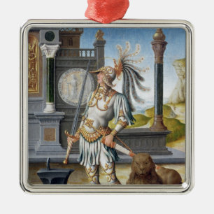 St. Adrian in Armour in an Open Landscape Metal Tree Decoration