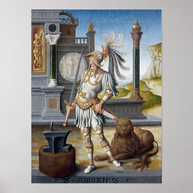 St. Adrian in Armour in an Open Landscape Poster (Front)