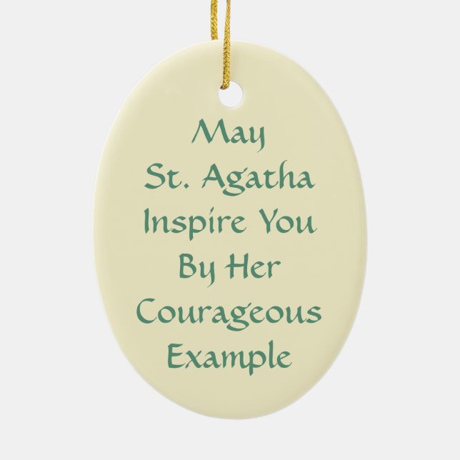 St. Agatha  (M 003) Ceramic Tree Decoration (Back)