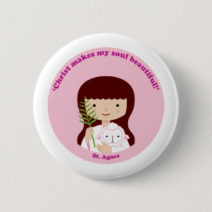 St. Agnes 6 Cm Round Badge