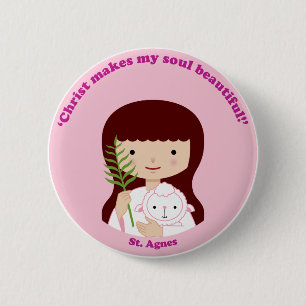 St. Agnes 6 Cm Round Badge