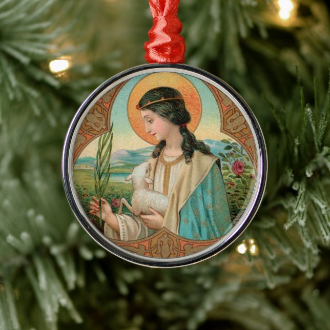 St. Agnes of Rome (BK 006) Metal Tree Decoration (Tree)