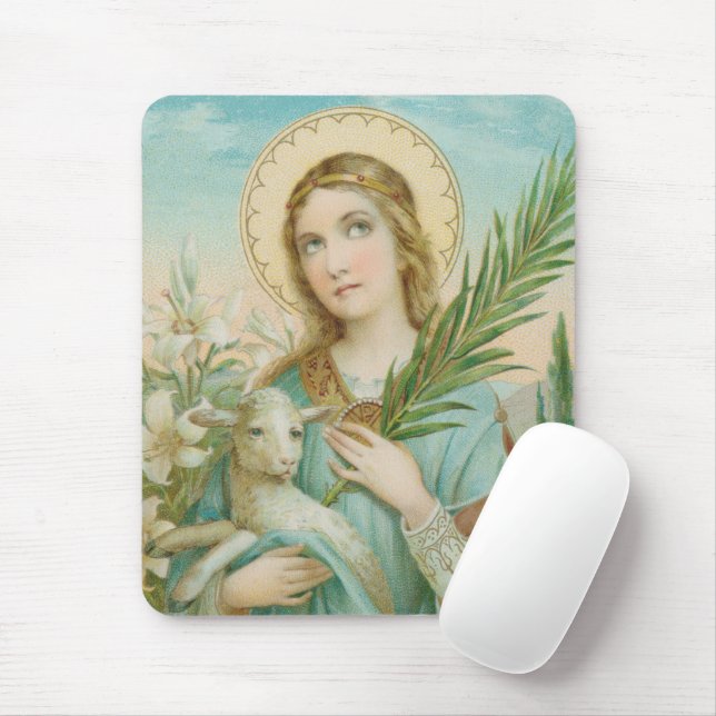 St. Agnes of Rome (MH 01) Mouse Mat (With Mouse)