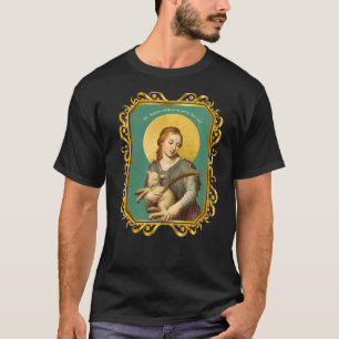 St Agnes of Rome Prayer Card Vintage Catholic Sain T-Shirt
