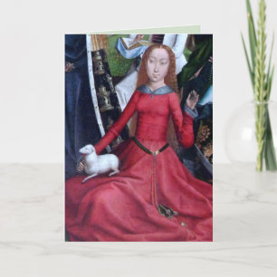 St. Agnes with Her Lamb (detail; M 070) Card