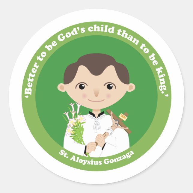 St. Aloysius Gonzaga Classic Round Sticker (Front)