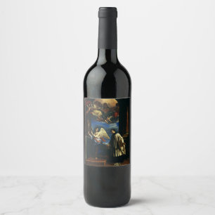St. Aloysius Gonzaga Patron of Scholars Fine Art Wine Label