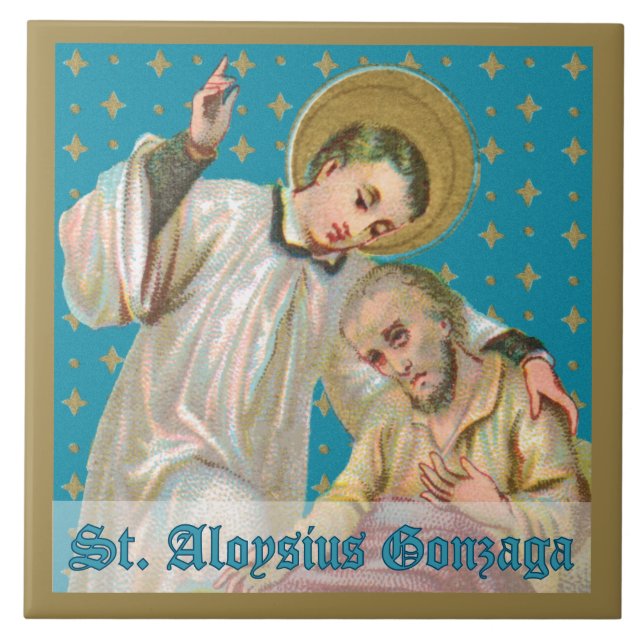 St. Aloysius Gonzaga & Plague Victim (M 006) Tile (Front)