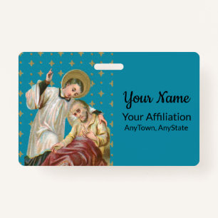 St Aloysius Gonzaga & Plague Victim (Style 1; M06) ID Badge
